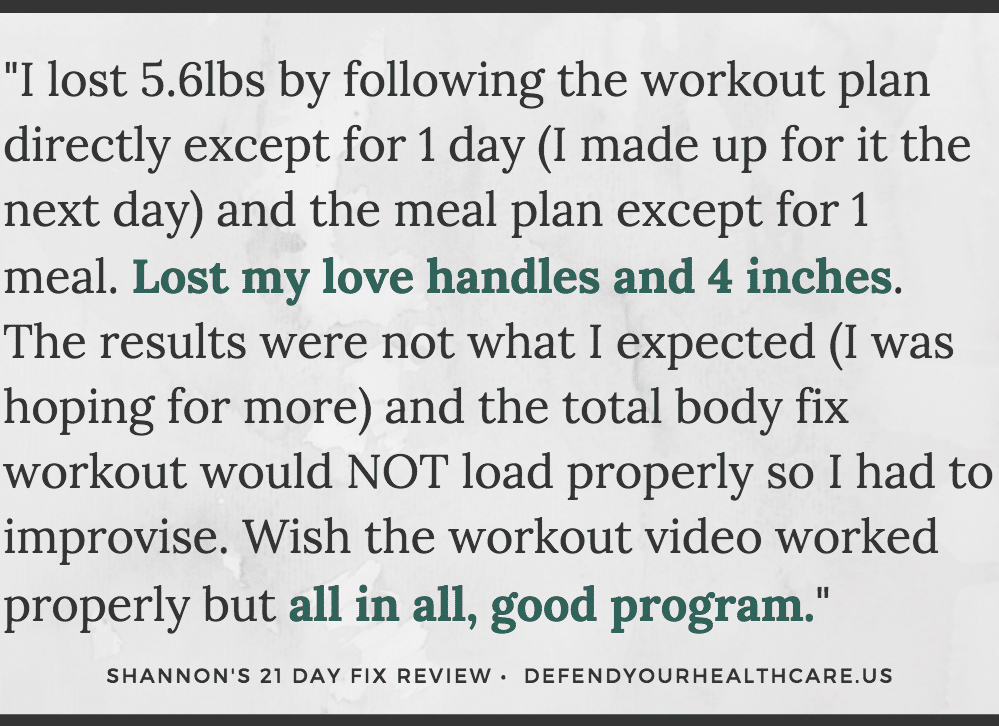 honest 21 day fix review