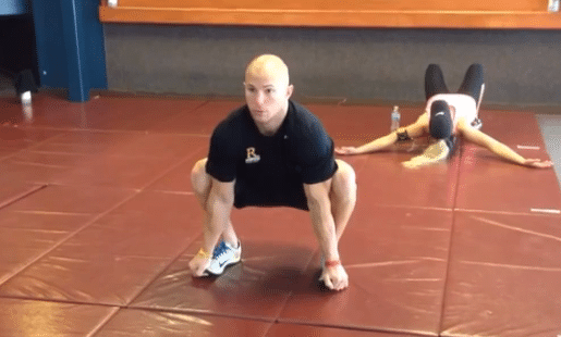 hip flexors stretch Deep Squat to Hamstring Stretch
